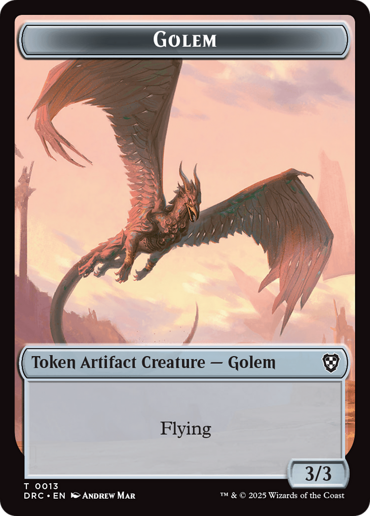Golem (0013) // Nalaar Aetherjet Double-Sided Token (DRC-13 // 16) - Commander: Aetherdrift