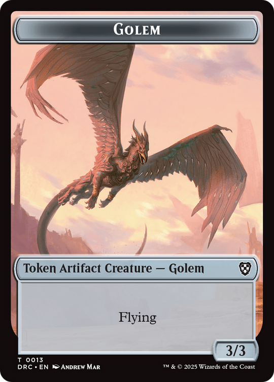 Golem (0013) // Nalaar Aetherjet Double-Sided Token (DRC-13 // 16) - Commander: Aetherdrift