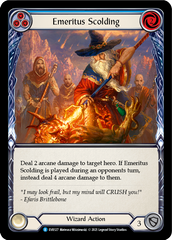 Emeritus Scolding (Blue) [EVR127] (Everfest)  1st Edition Rainbow Foil | The CG Realm