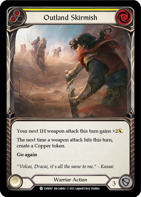 Outland Skirmish (Yellow) [EVR067] (Everfest)  1st Edition Rainbow Foil | The CG Realm