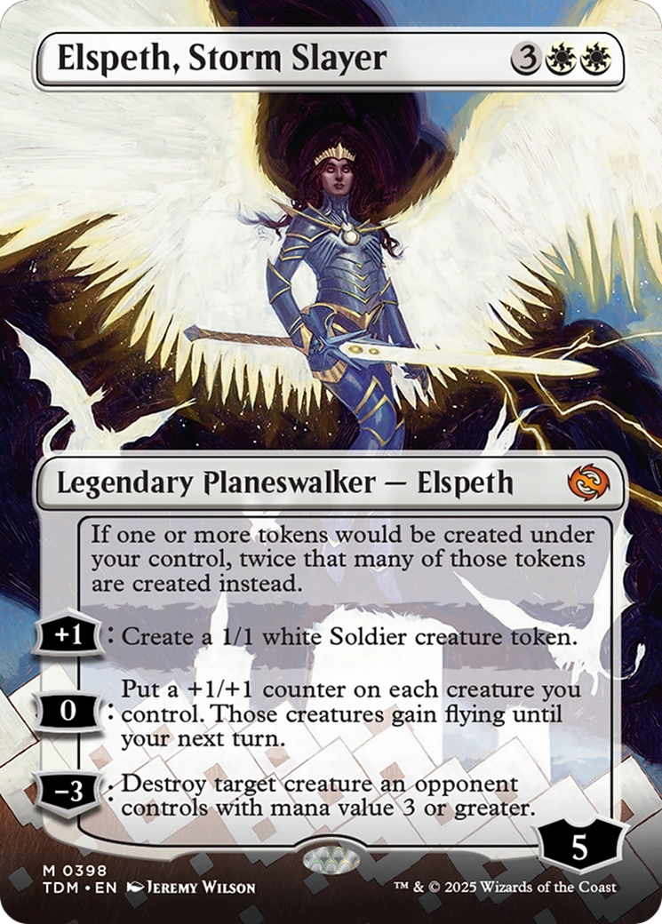 Elspeth, Storm Slayer (Borderless) [Tarkir: Dragonstorm] | The CG Realm