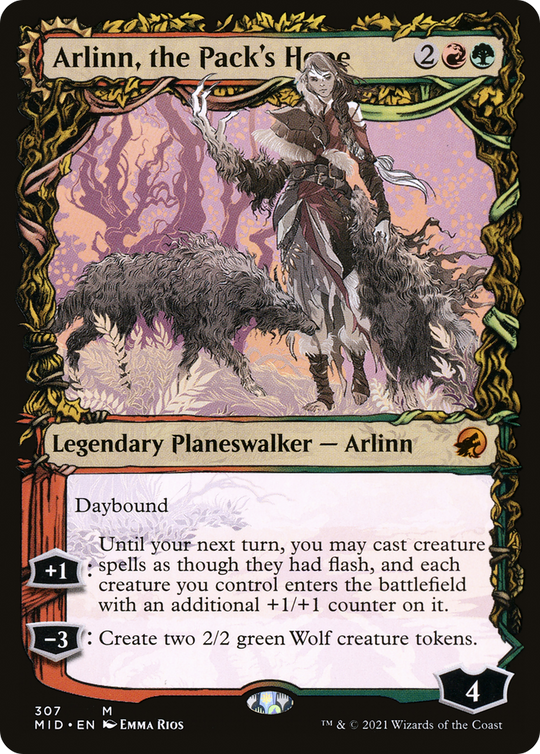 Arlinn, the Pack's Hope (Showcase) (MID-307) - Innistrad: Midnight Hunt: (Showcase, Double Faced Transform)