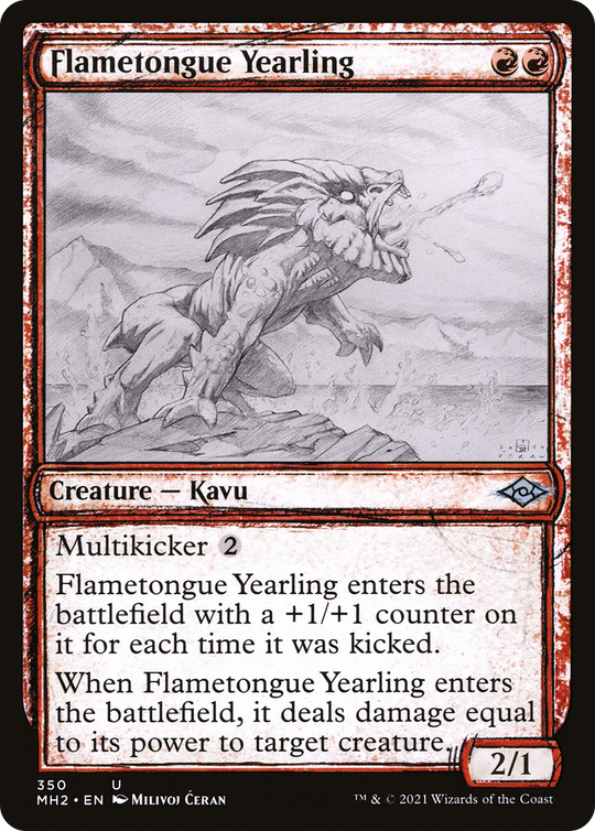 Flametongue Yearling (Showcase) (MH2-350) - Modern Horizons 2: (Showcase)