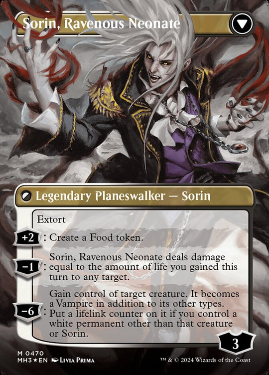 Sorin of House Markov (Borderless) (Textured Foil) (MH3-470) - Modern Horizons 3 Foil