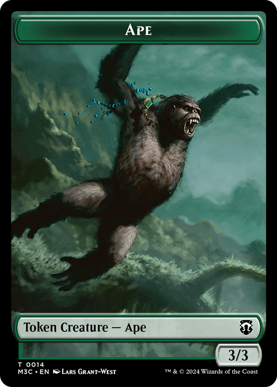 Ape (Ripple Foil) // Plant Double-Sided Token (M3C-14 // 26) - Modern Horizons 3 Commander Foil