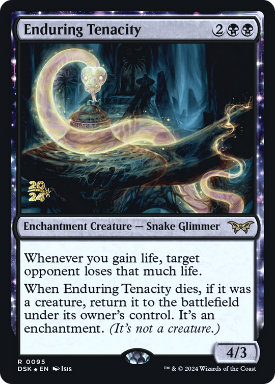 Enduring Tenacity (PRE-095) - Duskmourn: House of Horror Promos: (enchantment) Foil