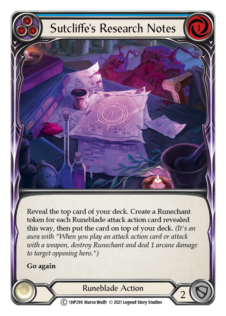 Sutcliffe's Research Notes (Blue) [1HP299] (History Pack 1) | The CG Realm