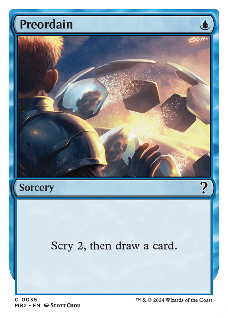 Preordain (White Border) [Mystery Booster 2] | The CG Realm