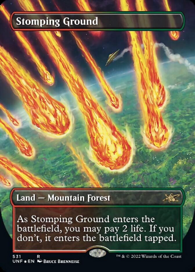 Stomping Ground (Borderless) (Galaxy Foil) [Unfinity] | The CG Realm