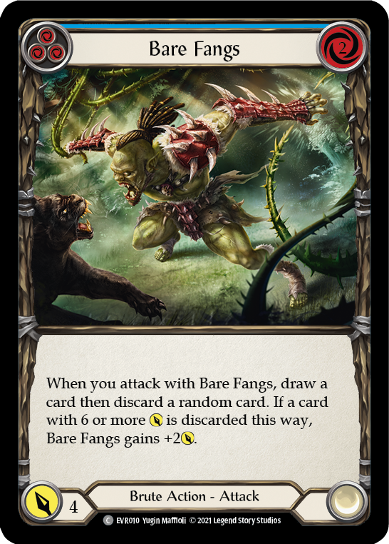 Bare Fangs (Blue) [EVR010] (Everfest)  1st Edition Rainbow Foil | The CG Realm