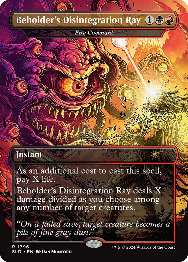 Beholder's Disintegration Ray - Fire Covenant (SLD-1796) - Secret Lair Drop / Beholder's Disintegration Ray (Borderless) Foil