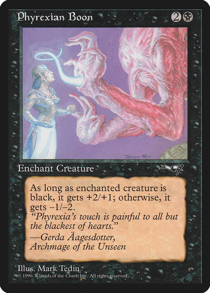 Phyrexian Boon (Person on the Left) [Alliances] | The CG Realm