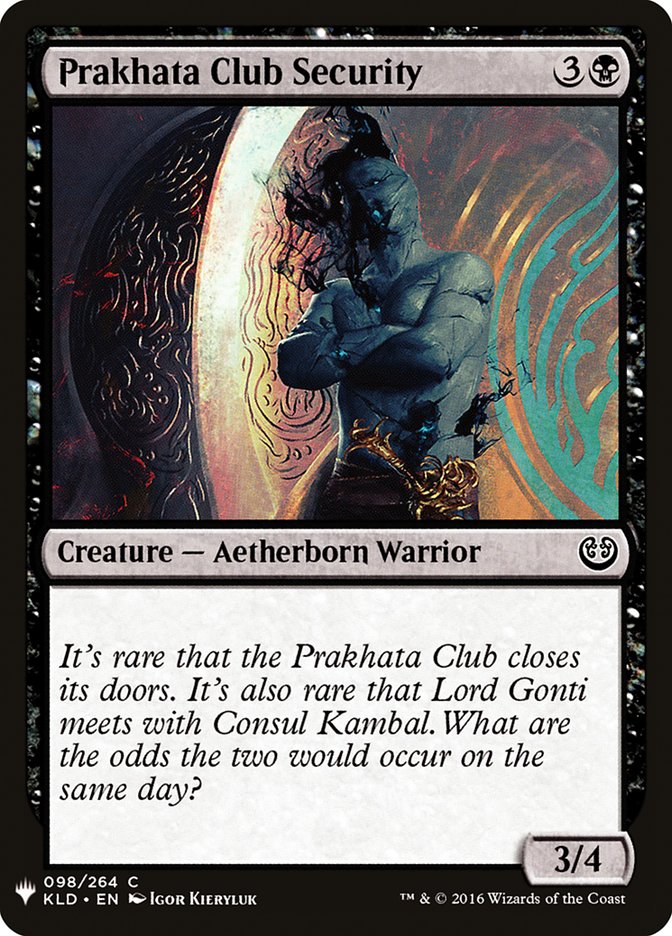 Prakhata Club Security [Mystery Booster] | The CG Realm