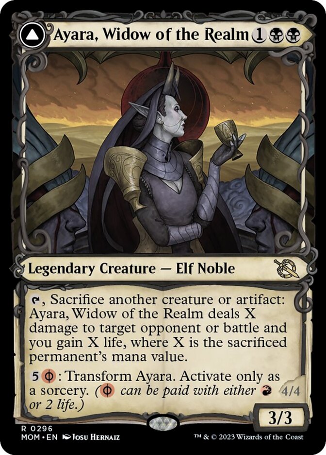 Ayara, Widow of the Realm // Ayara, Furnace Queen (Showcase Planar Booster Fun) [March of the Machine] | The CG Realm