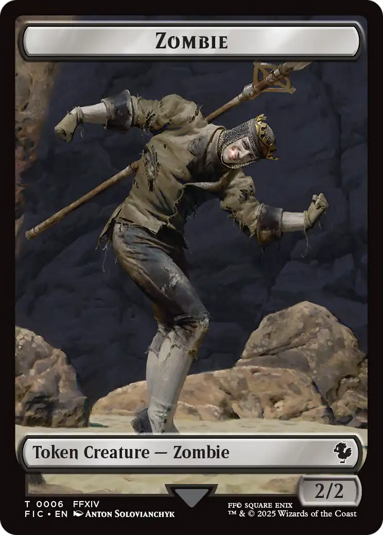Moogle // Zombie Double-Sided Token (Surge Foil) [FINAL FANTASY Commander Tokens] | The CG Realm