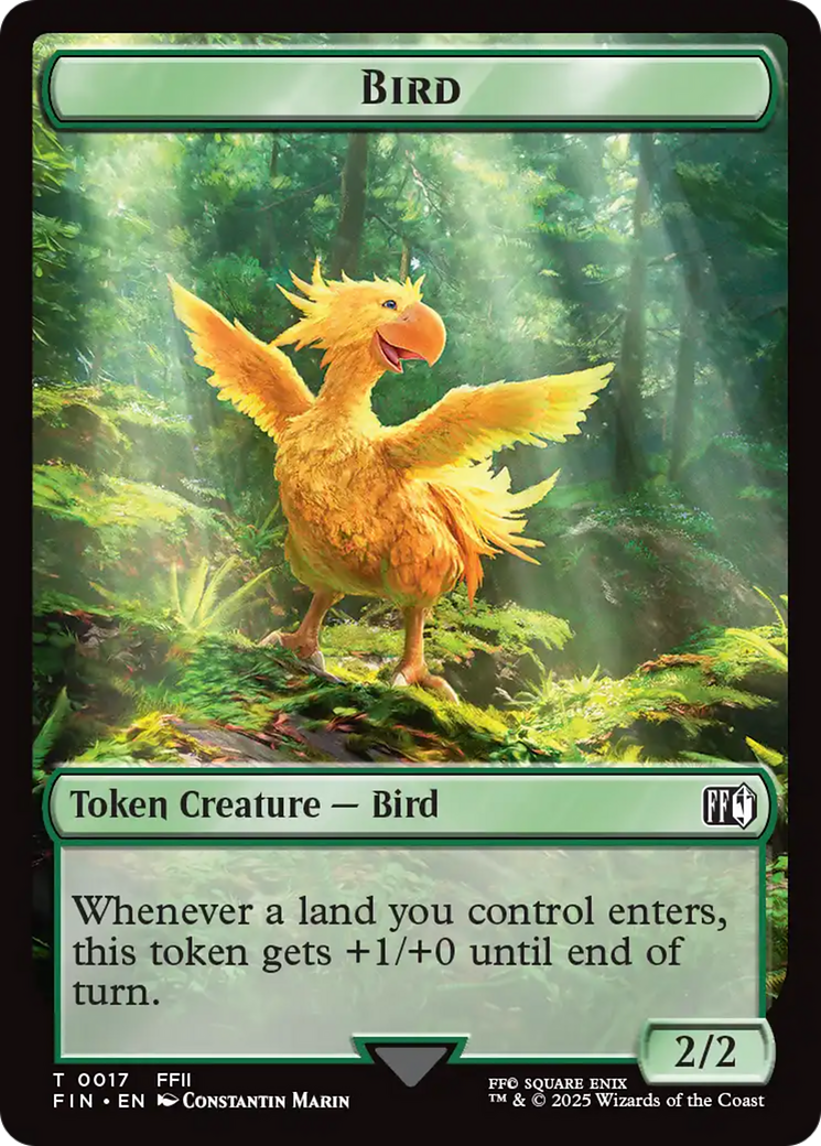 Hero (0009) // Bird (0017) Double-Sided Token (FIN-9 // 17) - FINAL FANTASY
