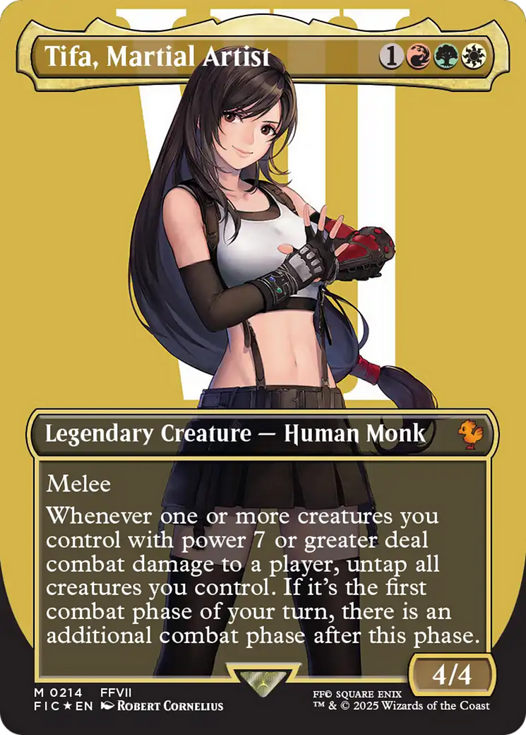 Tifa, Martial Artist (Borderless) (Surge Foil) [FINAL FANTASY Commander] | The CG Realm