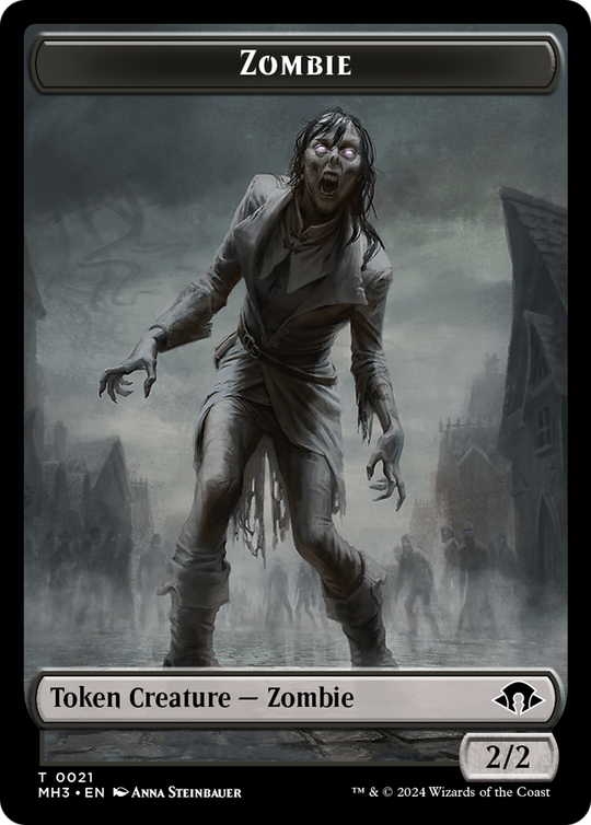 Insect (0043) (Ripple Foil) // Zombie Double-Sided Token (MH3-43 // 21) - Modern Horizons 3 Foil