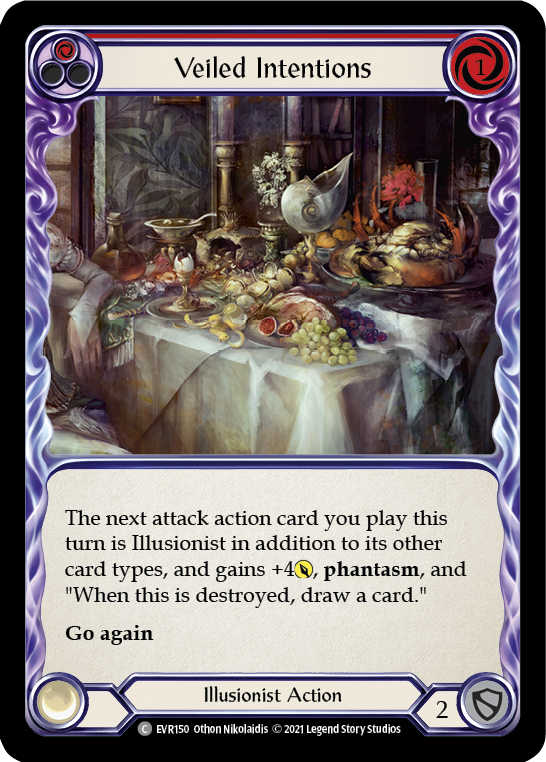 Veiled Intentions (Red) [EVR150] (Everfest)  1st Edition Rainbow Foil | The CG Realm