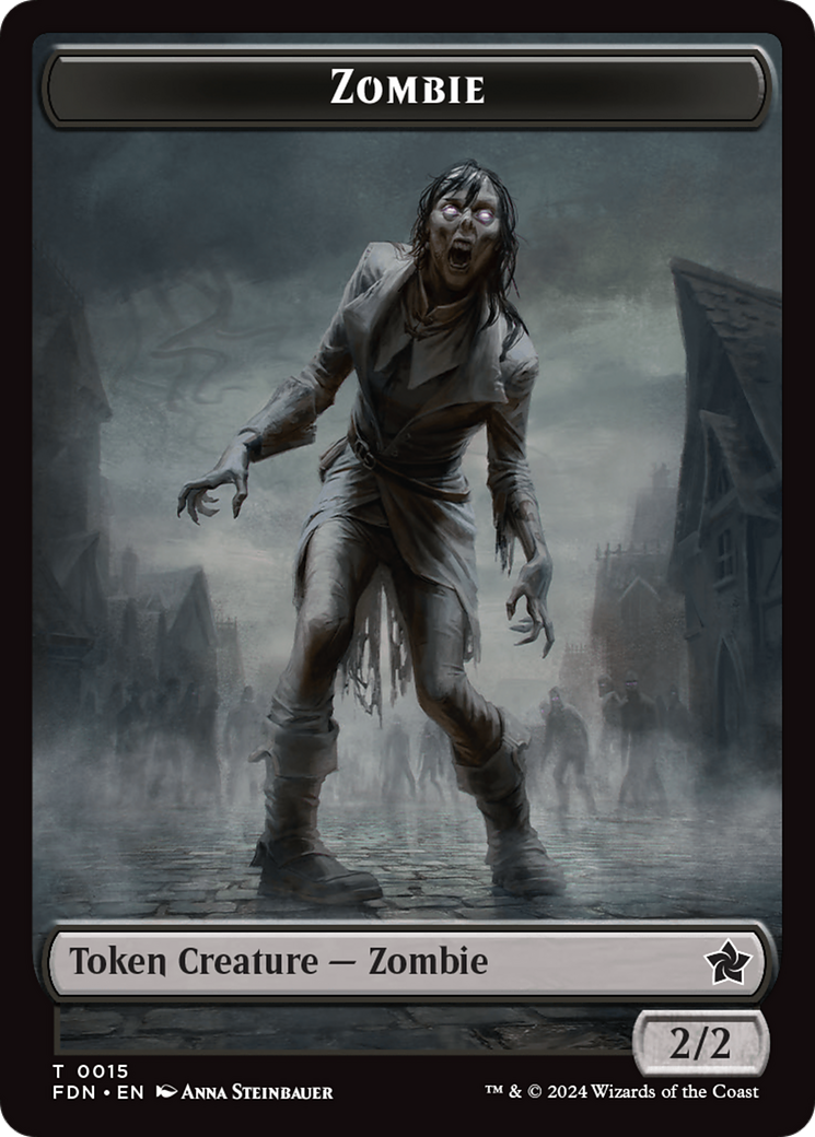 Faerie // Zombie Double-Sided Token (FDN-9 // 15) - Foundations