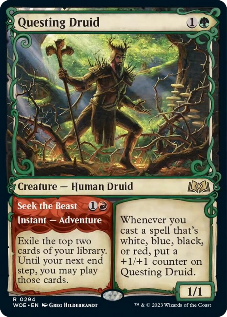 Questing Druid // Seek the Beast (Showcase) [Wilds of Eldraine] | The CG Realm