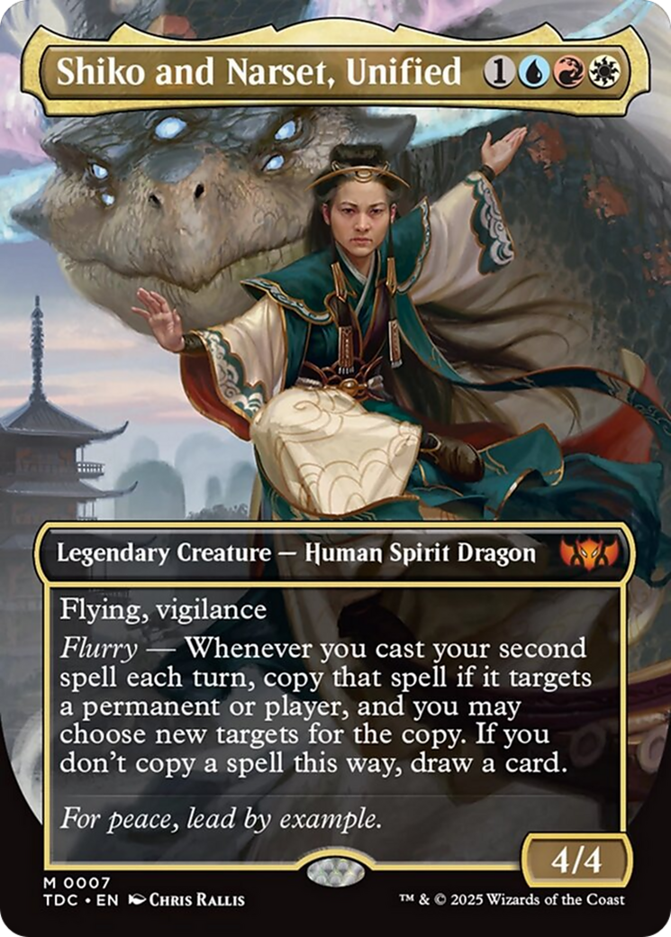 Shiko and Narset, Unified (Borderless) [Tarkir: Dragonstorm Commander] | The CG Realm