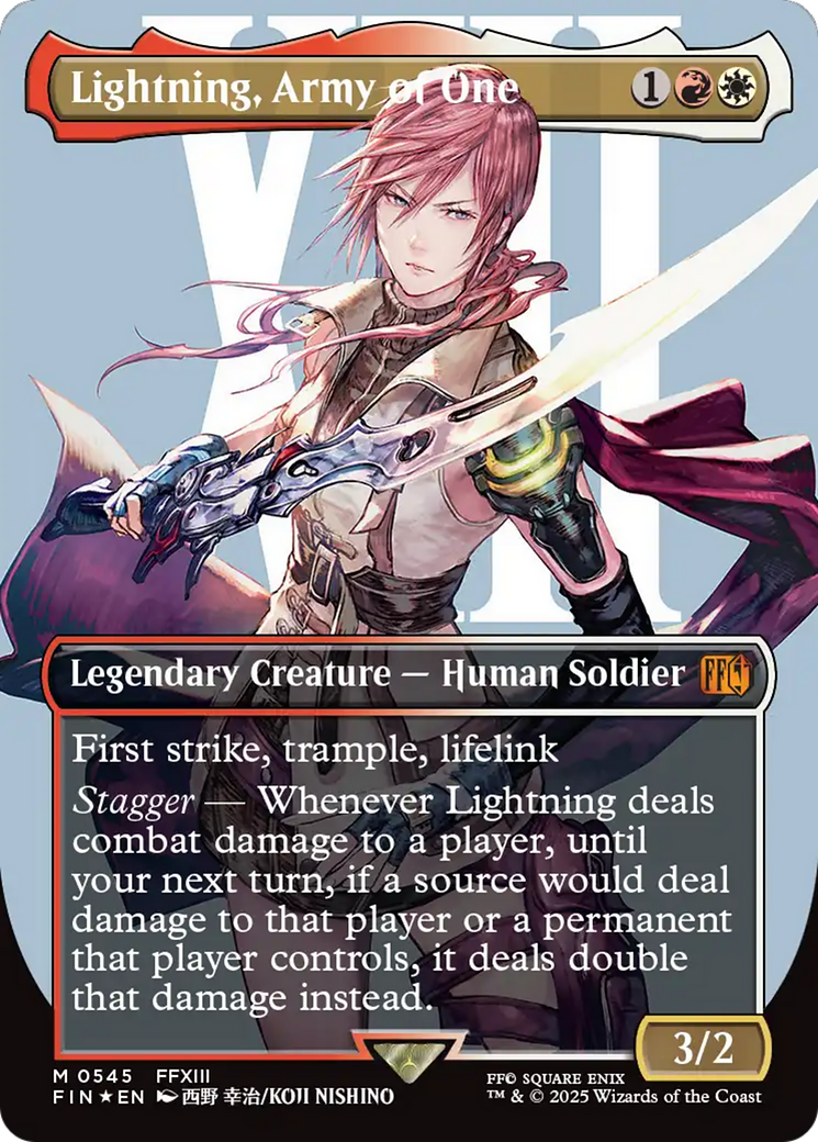 Lightning, Army of One (Borderless) (Surge Foil) [FINAL FANTASY] | The CG Realm