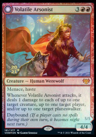 Volatile Arsonist (PRE-181) - Innistrad: Crimson Vow Promos: (Double Faced Transform) Foil