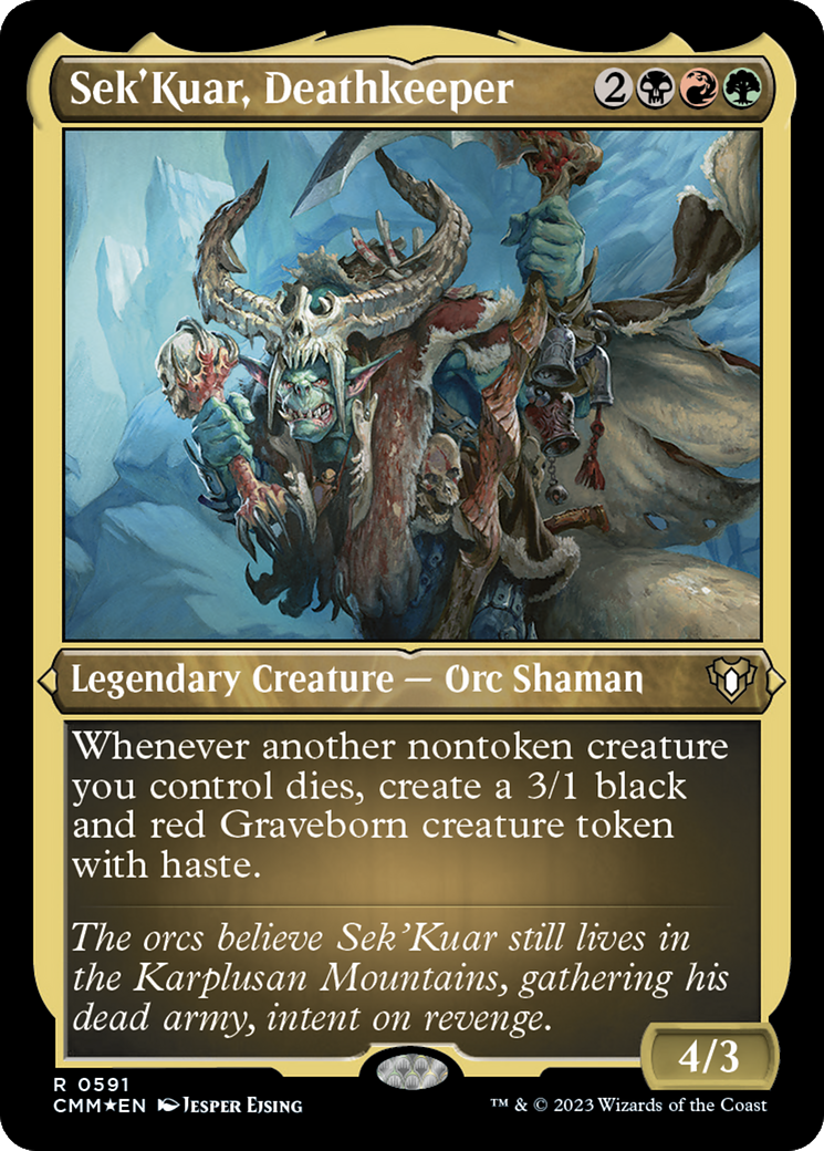 Sek'Kuar, Deathkeeper (Foil Etched) [Commander Masters] | The CG Realm
