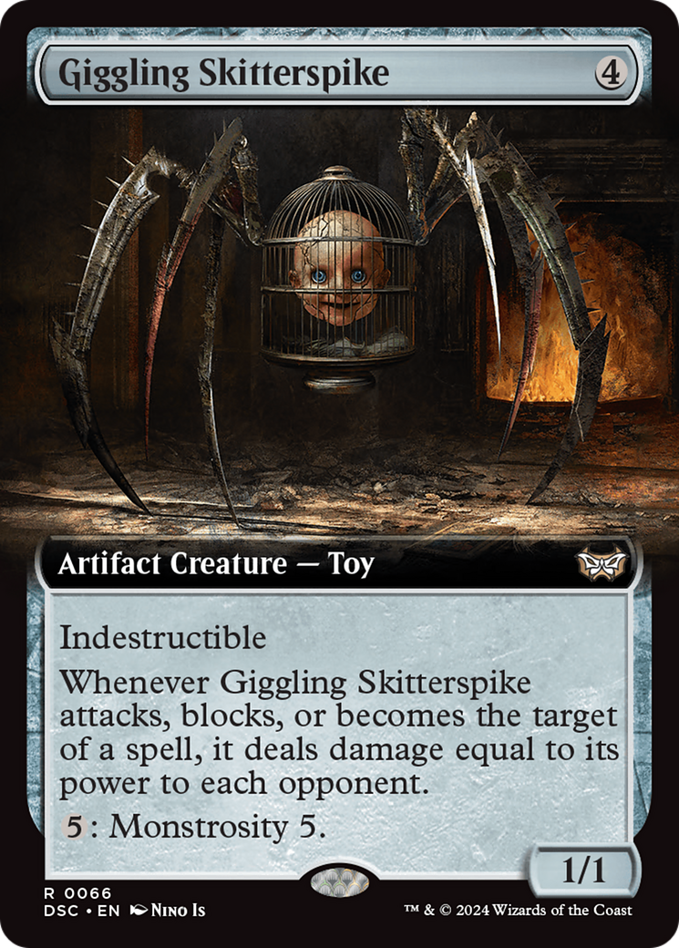 Giggling Skitterspike (Extended Art) [Duskmourn: House of Horror Commander] | The CG Realm
