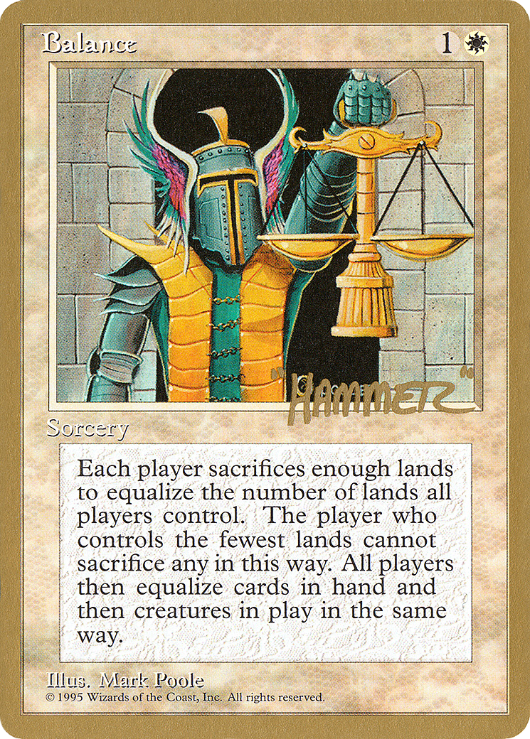 Balance - 1996 Shawn "Hammer" Regnier (4ED) (WCD-) - Pro Tour Collector Set