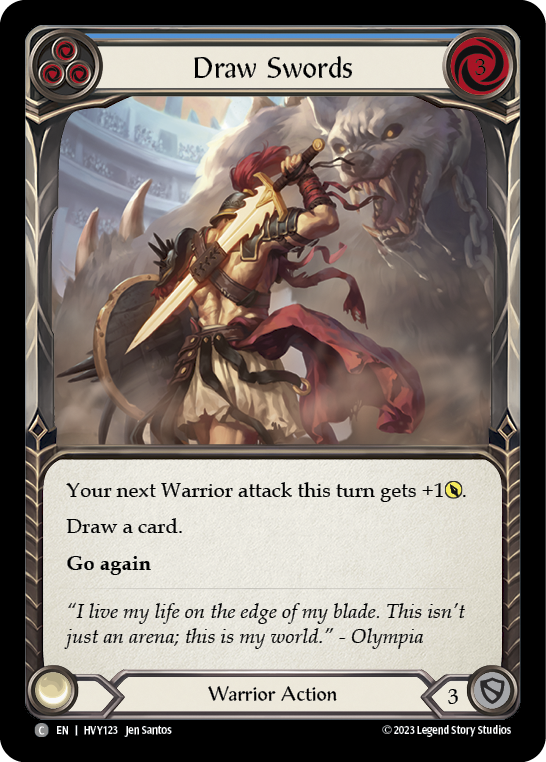 Draw Swords (Blue) [HVY123] (Heavy Hitters)  Rainbow Foil | The CG Realm