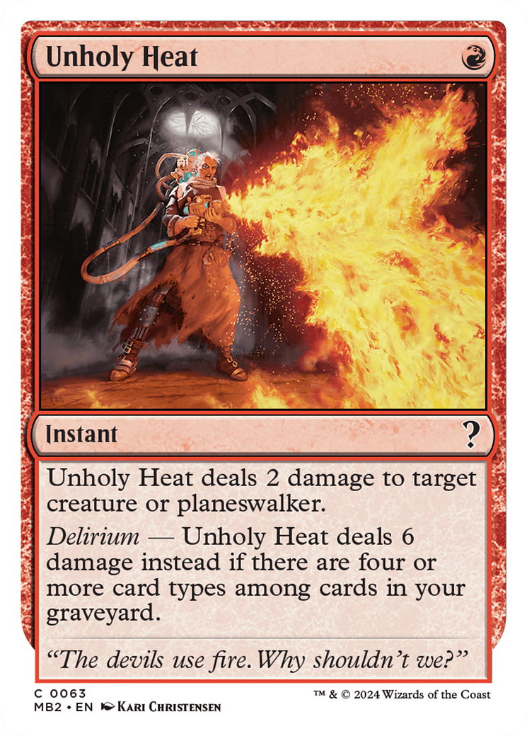 Unholy Heat (White Border) [Mystery Booster 2] | The CG Realm