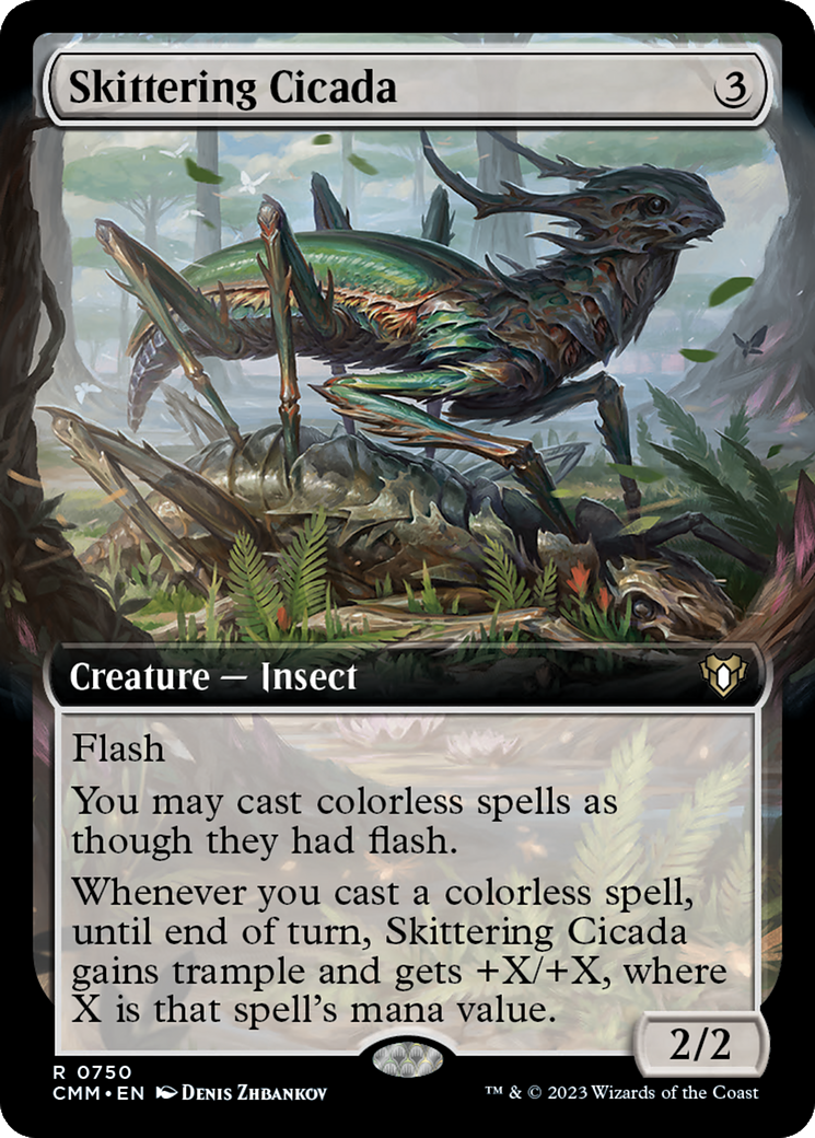 Skittering Cicada (Extended Art) [Commander Masters] | The CG Realm