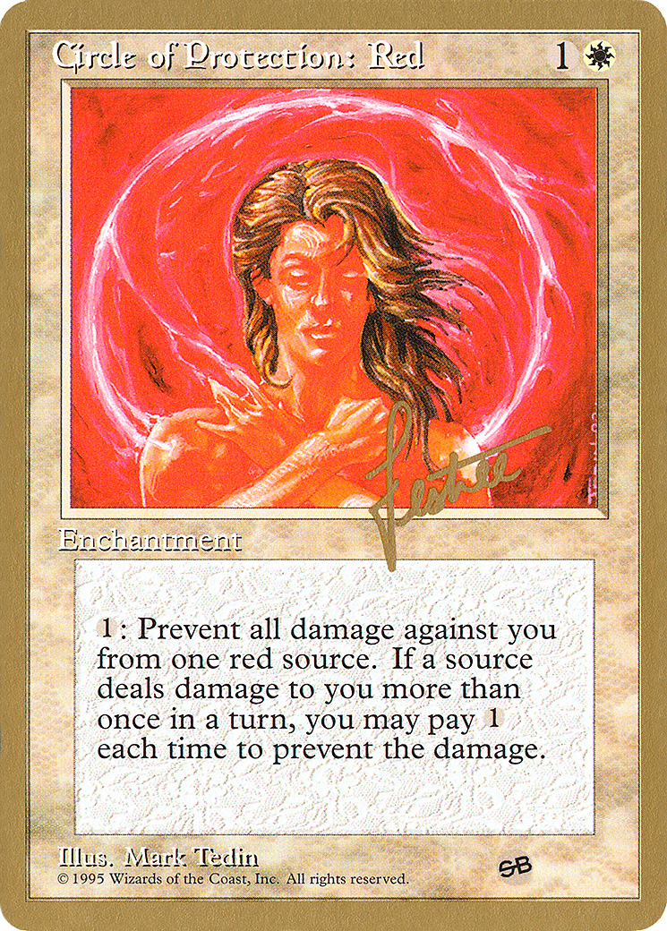 Circle of Protection: Red - 1996 Bertrand Lestree (4ED) (SB) (WCD-) - Pro Tour Collector Set