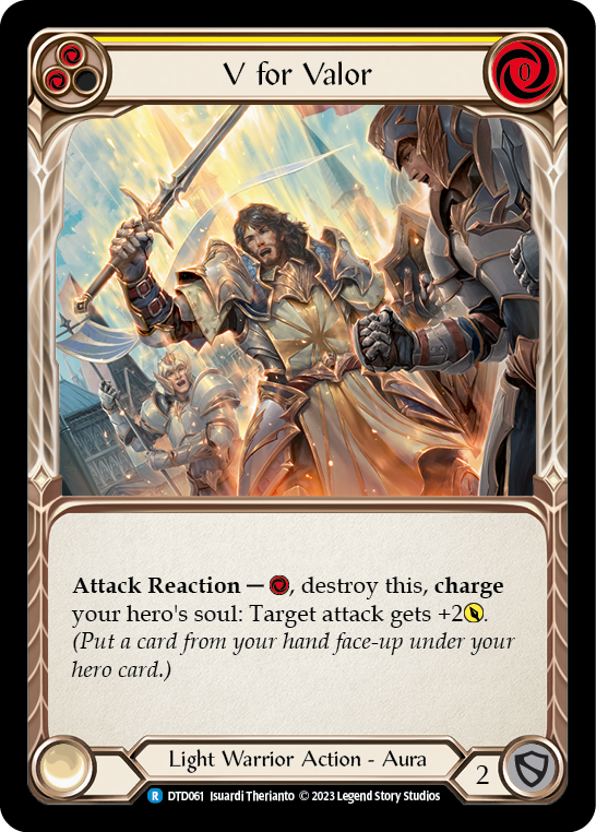 V for Valor (Yellow) [DTD061] (Dusk Till Dawn)  Rainbow Foil | The CG Realm