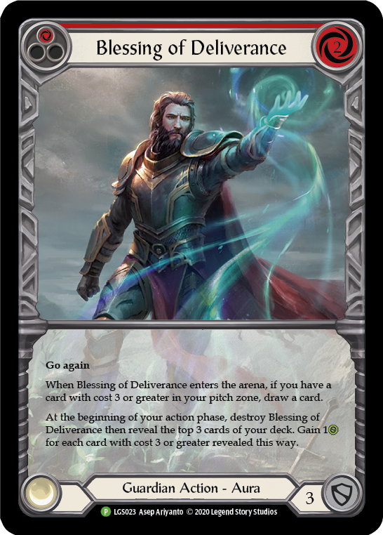 Blessing of Deliverance (Red) [LGS023] (Promo)  Rainbow Foil | The CG Realm