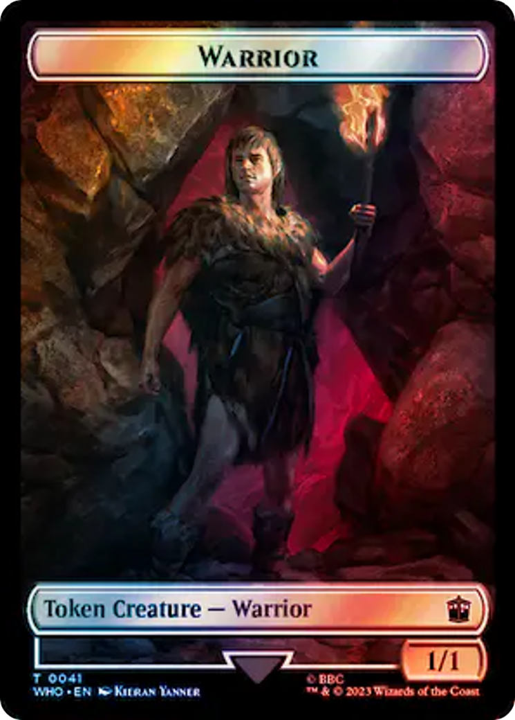Warrior // Beast (0049) Double-Sided Token (Surge Foil) (WHO-41 // 49) - Universes Beyond: Doctor Who Foil