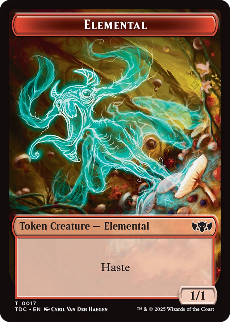 Elemental (0017) // Warrior Double-Sided Token (TDC-17 // 13) - Commander: Tarkir: Dragonstorm