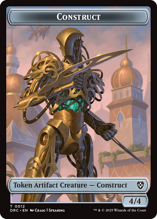 Construct // Golem (0013) Double-Sided Token (DRC-12 // 13) - Commander: Aetherdrift Foil