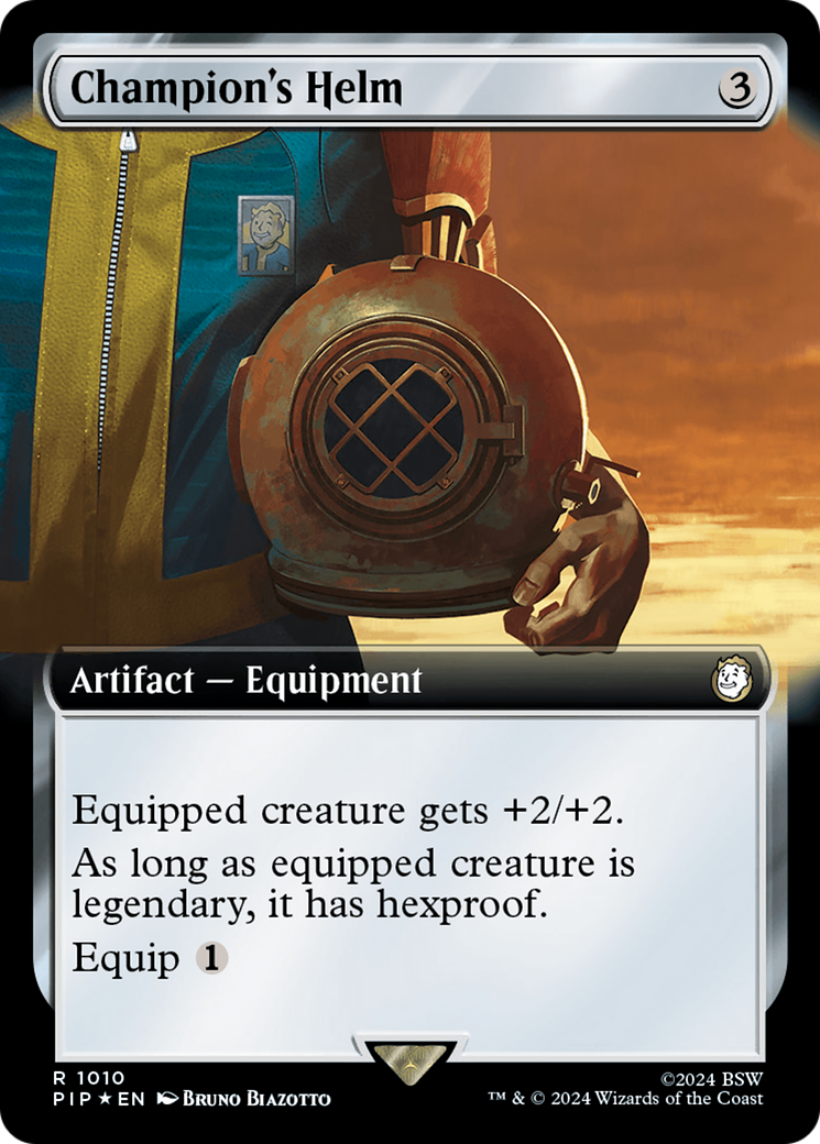 Champion's Helm (Extended Art) (Surge Foil) [Fallout] | The CG Realm