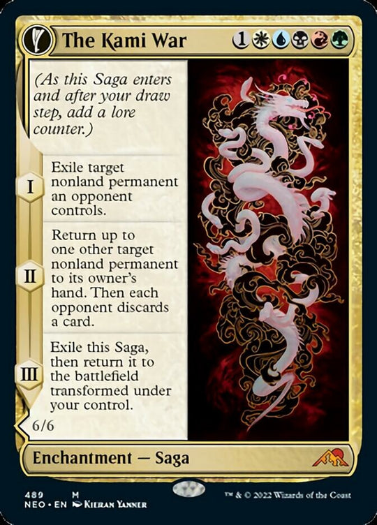 The Kami War (Extended Art) (NEO-489) - Kamigawa: Neon Dynasty: (Extended Art, fandfc, enchantment)