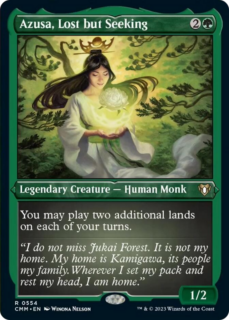 Azusa, Lost but Seeking (Foil Etched) [Commander Masters] | The CG Realm