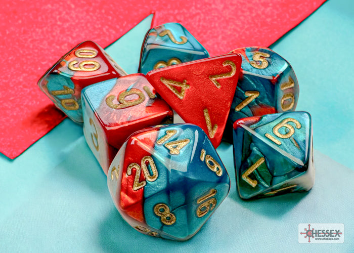 MINI GEMINI 7-DIE SET RED-TEAL/GOLD | The CG Realm