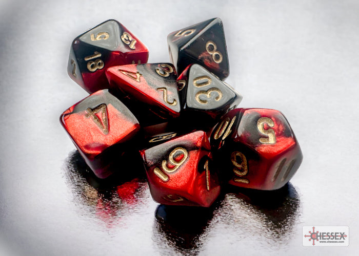 MINI GEMINI 7-DIE SET BLACK-RED/GOLD