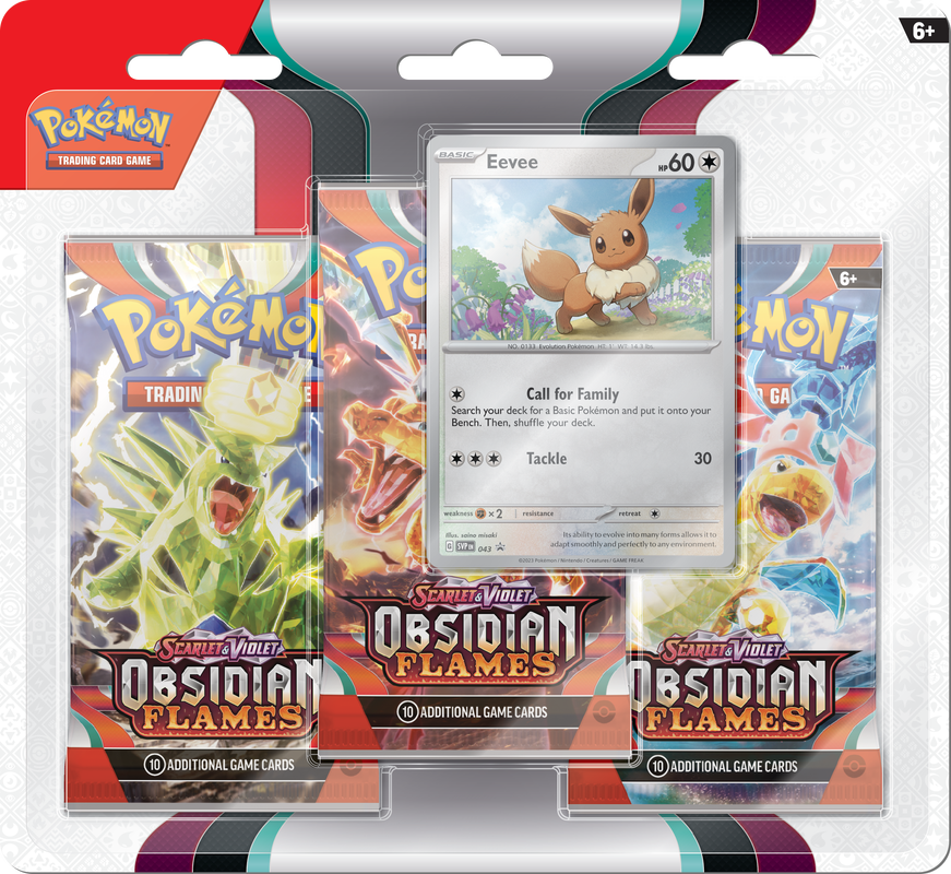POKEMON SV3 OBSIDIAN FLAMES 3PK BLISTER Eevee | The CG Realm