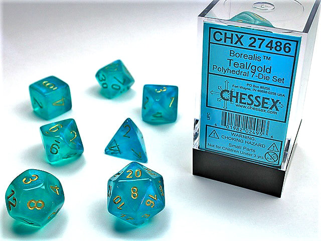 BOREALIS 7-DIE SET TEAL/GOLD | The CG Realm