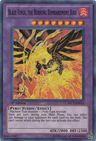 Blaze Fenix, the Burning Bombardment Bird [PRC1-EN012] Super Rare | The CG Realm