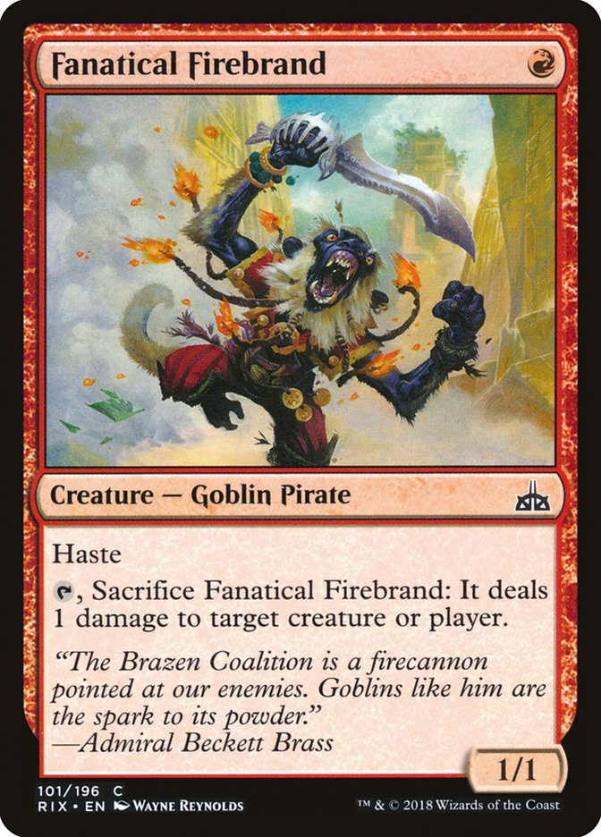 Fanatical Firebrand [Rivals of Ixalan] | The CG Realm