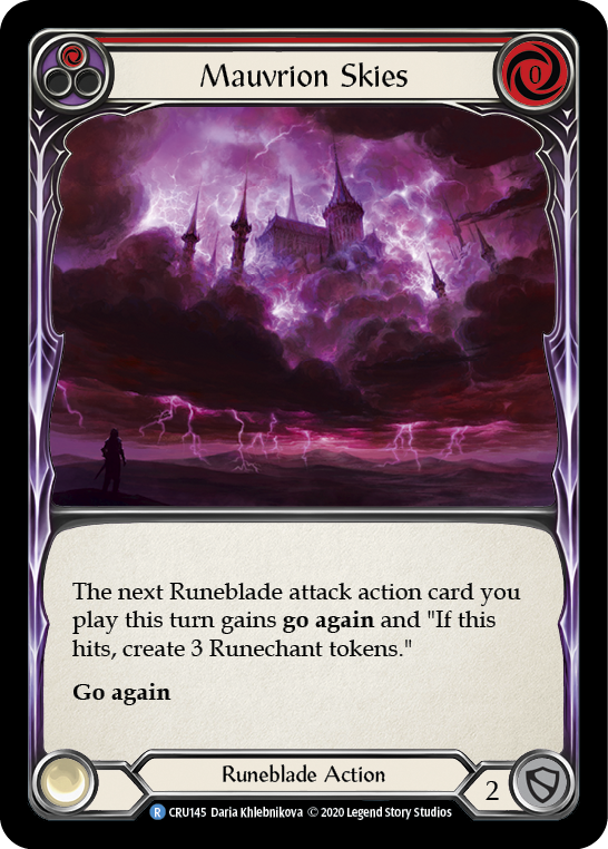 Mauvrion Skies (Red) [CRU145] (Crucible of War)  1st Edition Rainbow Foil | The CG Realm